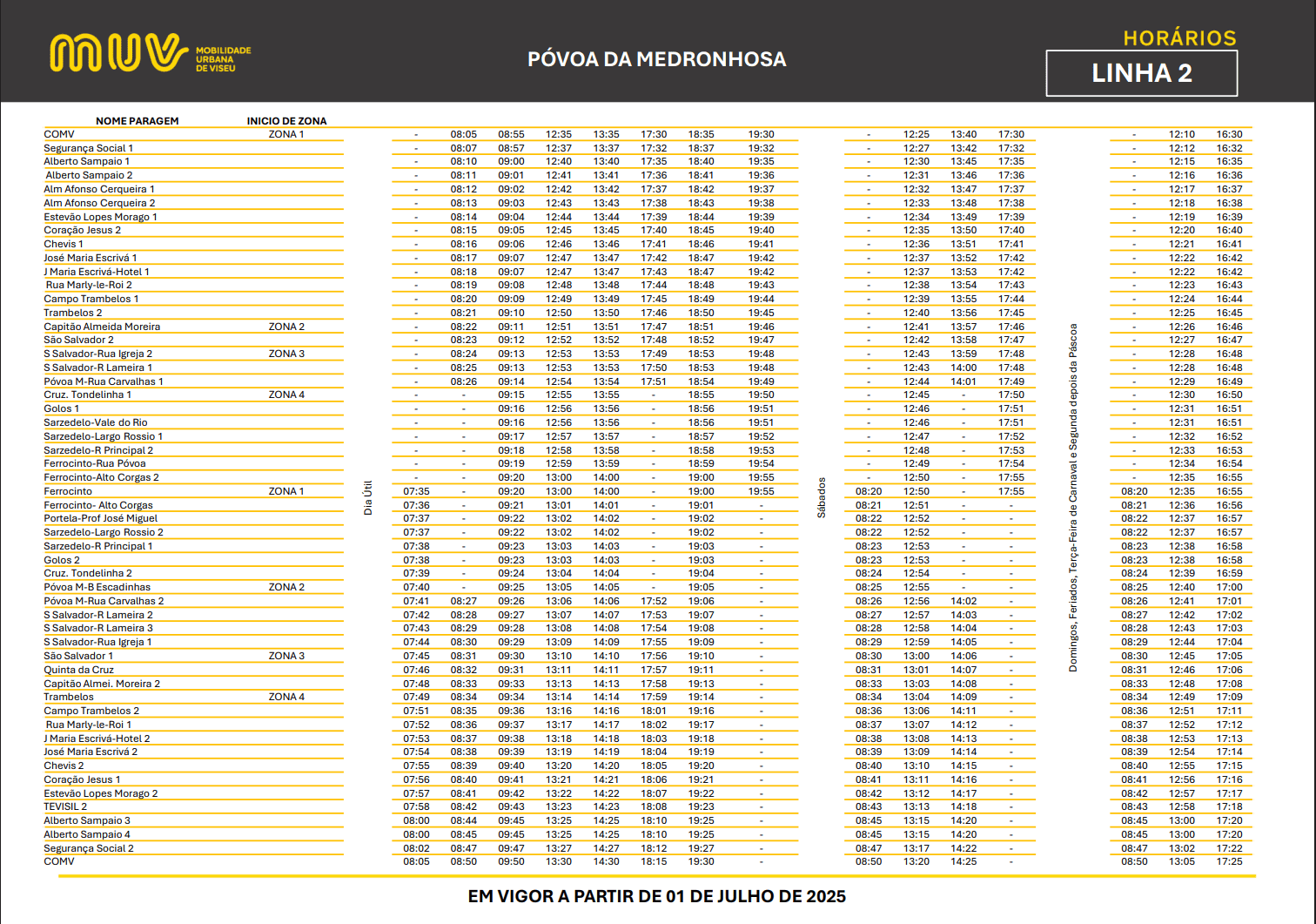Horário Completo - COMV – PÓVOA DE MEDRONHOSA L2