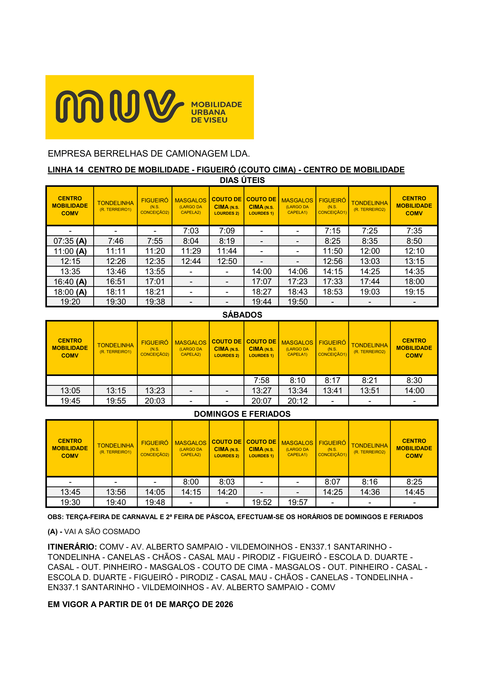 Full Schedule - COMV – FIGUEIRÓ (V/ COUTO DE CIMA) L14